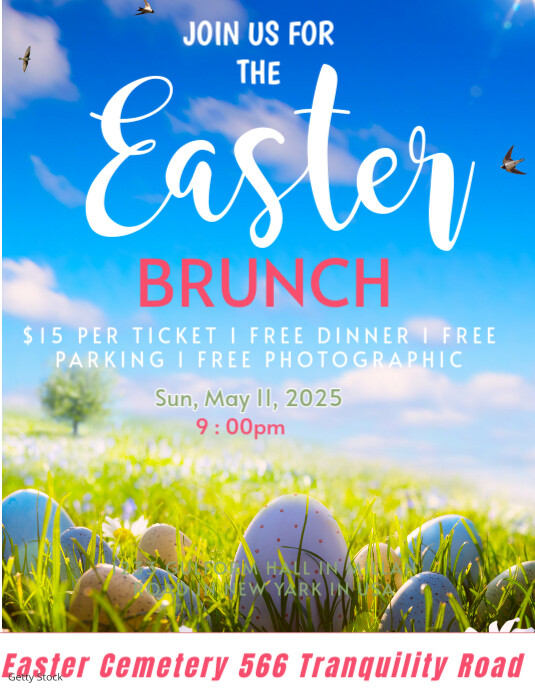 Easter brunch & egg hunt invitation template | PosterMyWall