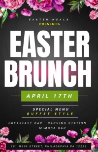 Black Brunch Easter Template Tabloïd