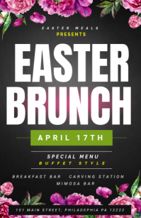 Black Brunch Easter Template Tabloid