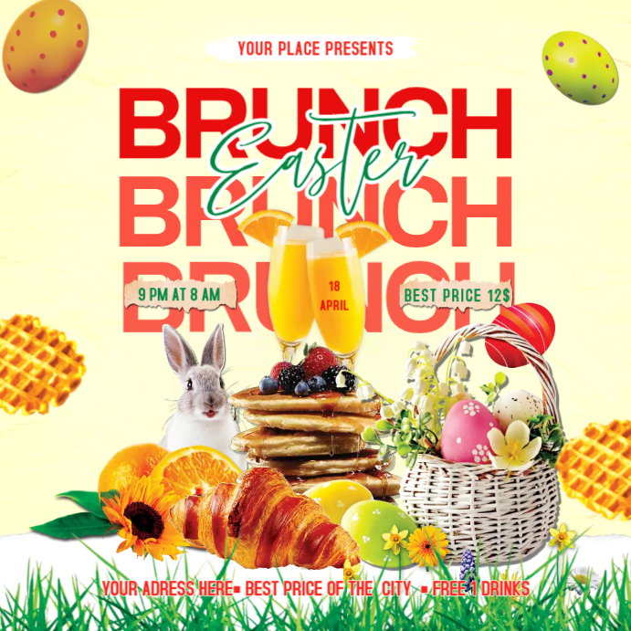 Easter Brunch Instagram Post template
