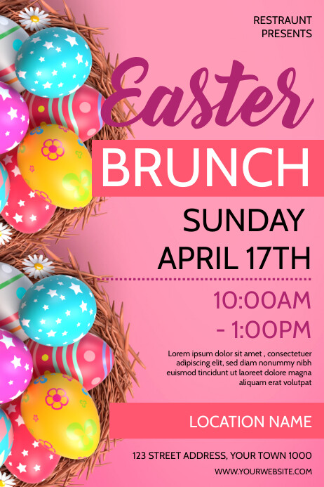 Free Easter Brunch Video Twitter Post Templates | PosterMyWall