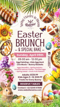 Putih Easter Brunch Digitalt display Template