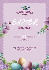 EASTER BRUNCH INVITATION A5 template
