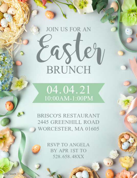 Easter Brunch Invitation Flyer Template PosterMyWall
