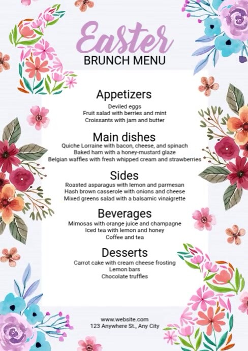 Easter Brunch Menu Template | PosterMyWall