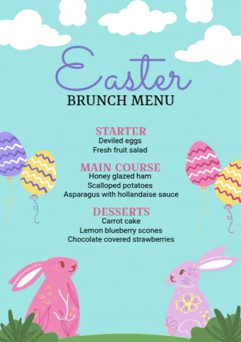 Easter Brunch Menu Template | PosterMyWall