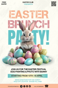 Easter brunch party Banner 4 × 6 Fuß template