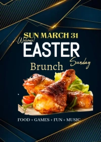 Easter Brunch Poster template A6