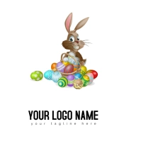 Easter Bunny Easter egg Rabbit โลโก้ template