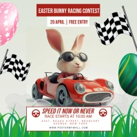 Easter Bunny racing Contest Instagram na Post template