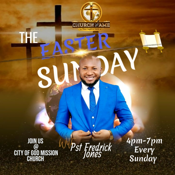 EASTER CARD/ Church flyer Template | PosterMyWall