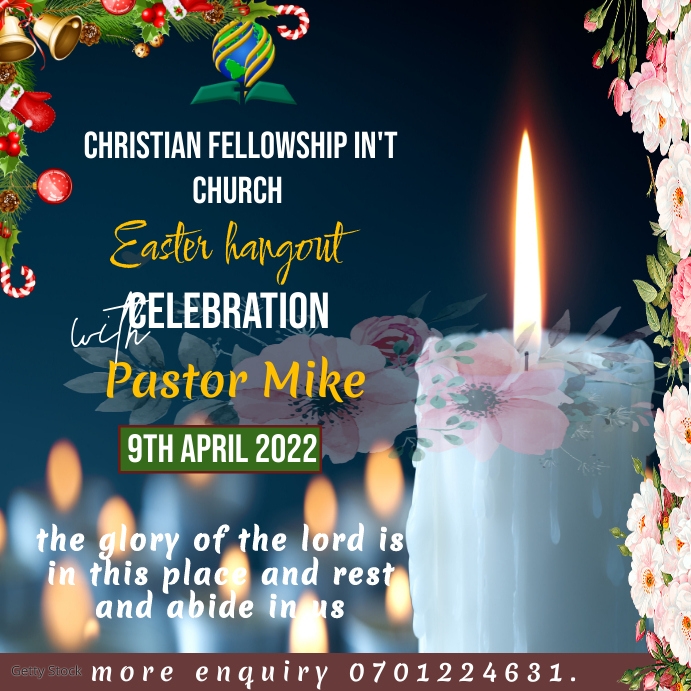 EASTER CARD/ Church flyer Square (1:1) template