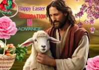 Easter Celebration Flyer Postcard template