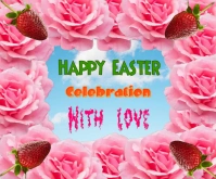 Easter Celebration Flyer Mittelgroßes Rechteck template