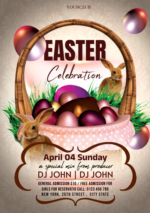 Easter Programme Poster Copy of Easter celebration poster/flyer | PosterMyWall