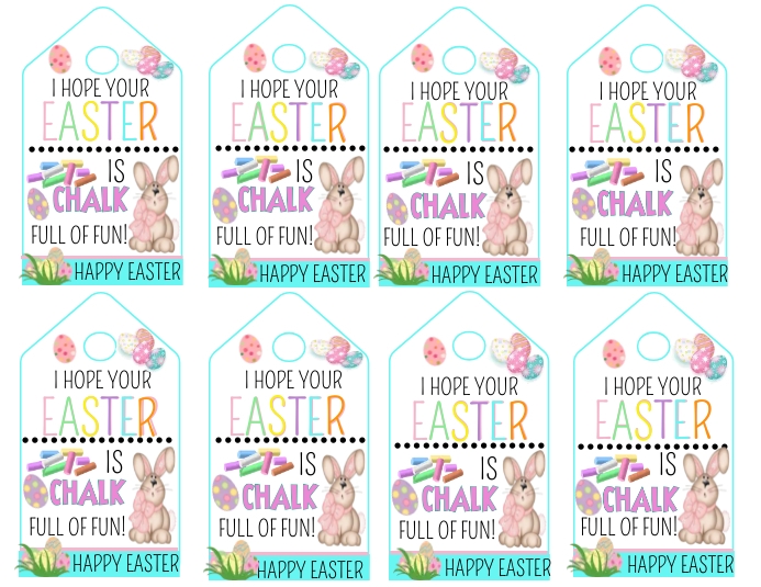 Easter Chalk Gift Tags Flyer (US Letter) template