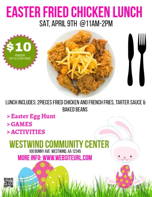 Easter Chicken Lunch Event Template | PosterMyWall