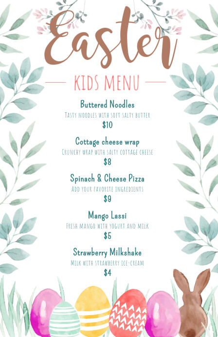 637+ Free Easter Menu Templates | PosterMyWall