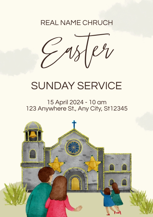 Easter Church A4 Template | PosterMyWall