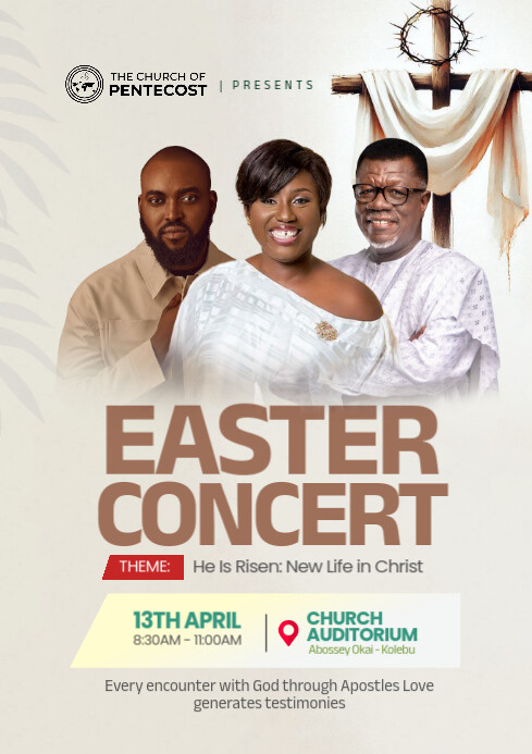 Easter Church Concert Poster A4 template