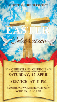 Easter Church Digital Display (9:16) template