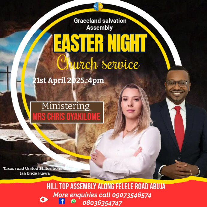 Easter church flyer Publicação no Instagram template