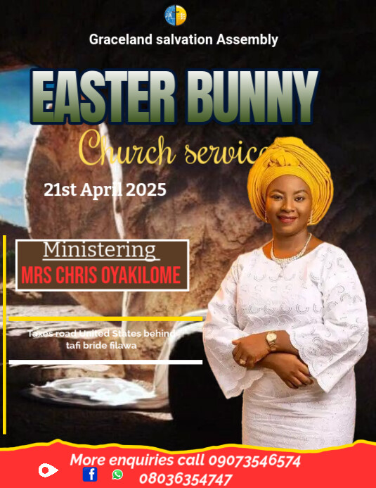 Easter church flyer Løbeseddel (US Letter) template