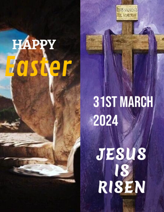 Easter church flyer Folheto (US Letter) template