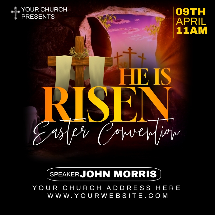 EASTER CHURCH FLYER Instagram Post template