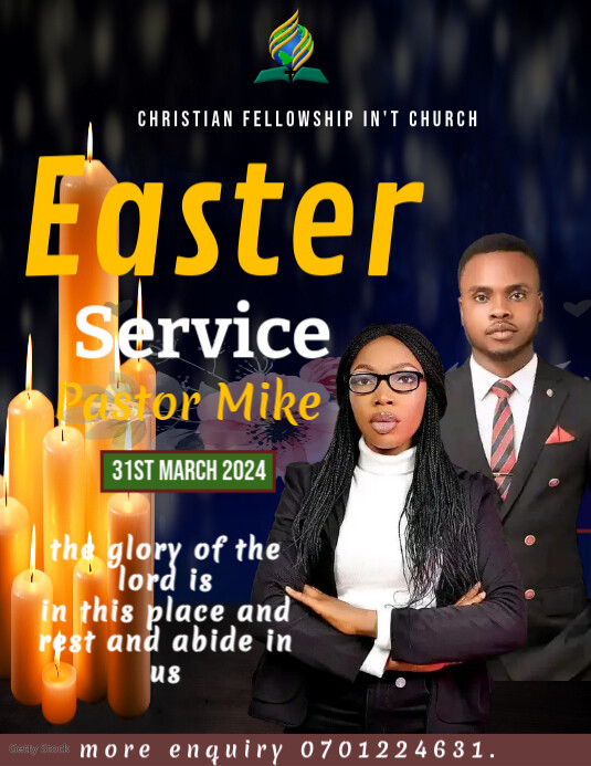 Easter church flyer Folheto (US Letter) template