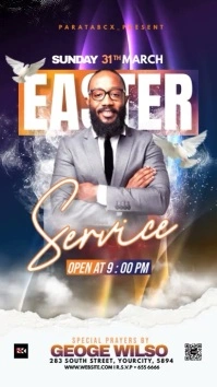 Easter Church flyer Affichage numérique (9:16) template