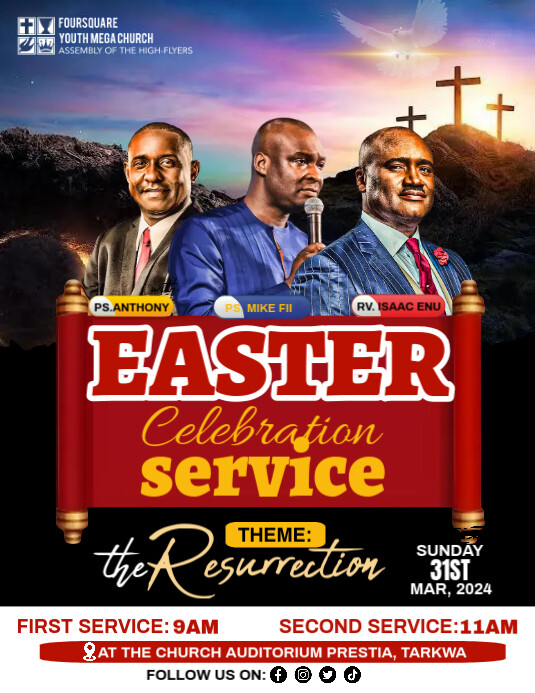 Copy of Easter Church Flyer Template | PosterMyWall
