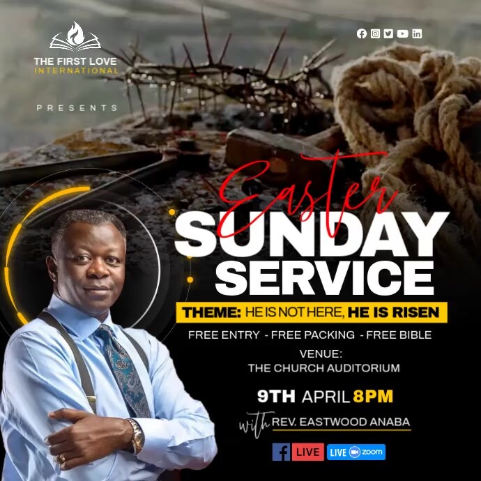 Copy of Easter Church Flyer Template | PosterMyWall