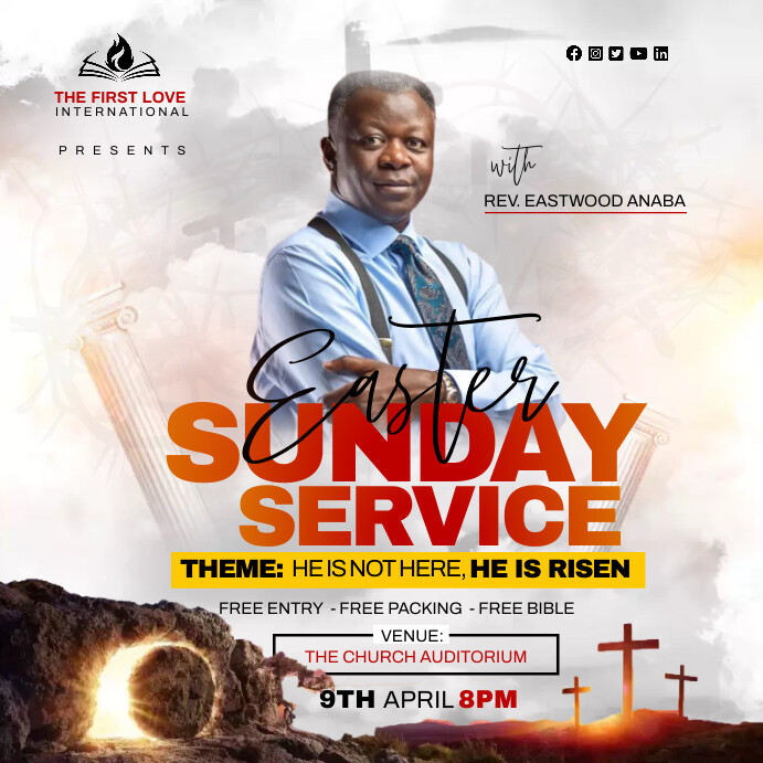 Copy of Easter Church Flyer Template | PosterMyWall