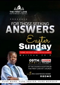 Easter Church Flyer Template A3