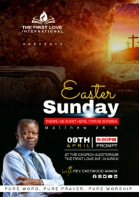 Easter Church Flyer Template A3