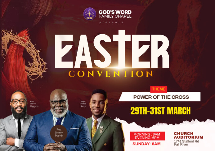 Easter Programme Poster Easter church poster Template | PosterMyWall