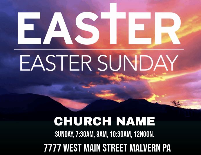 EASTER CHURCH SERVICE CHURCH SERVICE Template | PosterMyWall