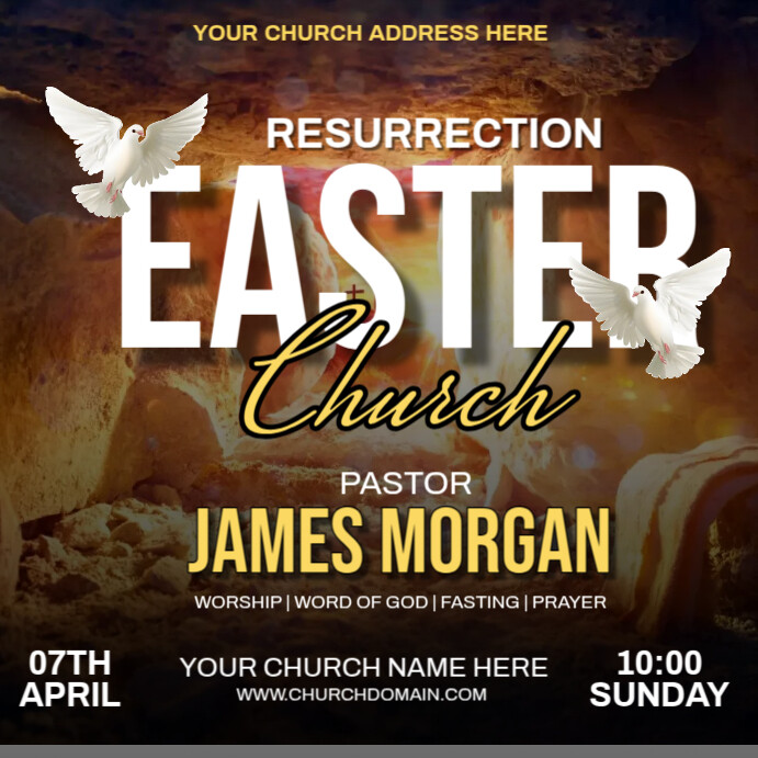 Easter Church Service Template | PosterMyWall