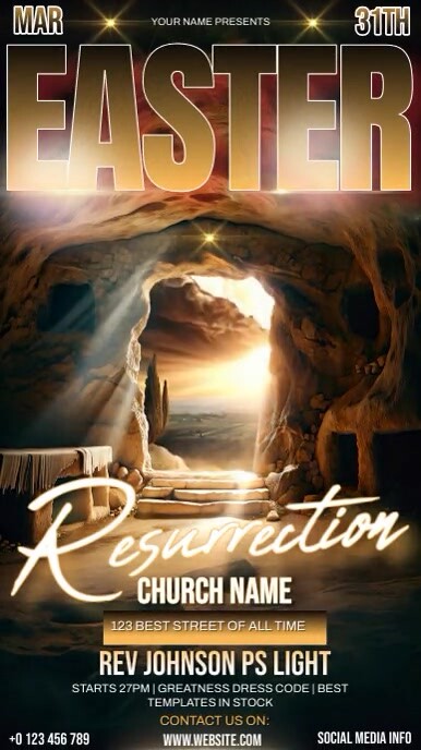 easter church service Template | PosterMyWall