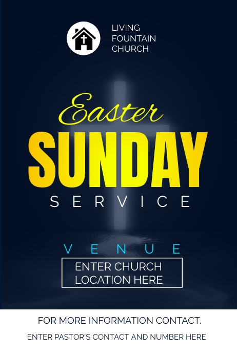 EASTER CHURCH SERVICE Template | PosterMyWall