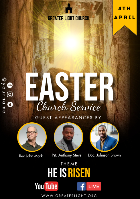 Easter Church Service Template | PosterMyWall