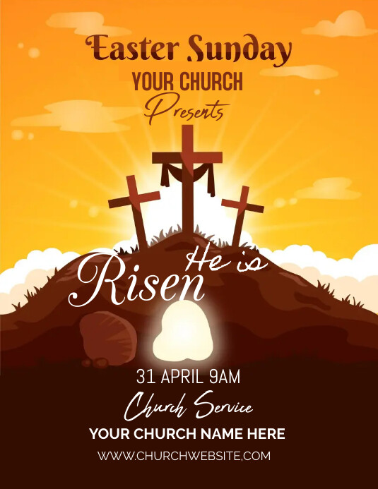 EASTER CHURCH SERVICE POSTER Template | PosterMyWall