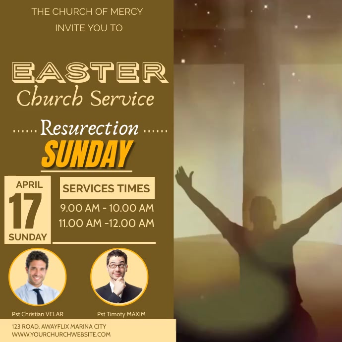 easter church services poster Template | PosterMyWall