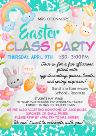Easter Class Party A6 template