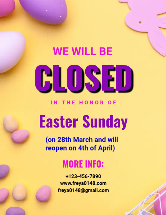 Easter closed Template | PosterMyWall Easter closed Template | PosterMyWall