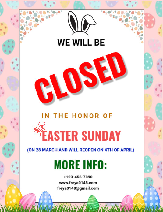 Easter Closed Template PosterMyWall
