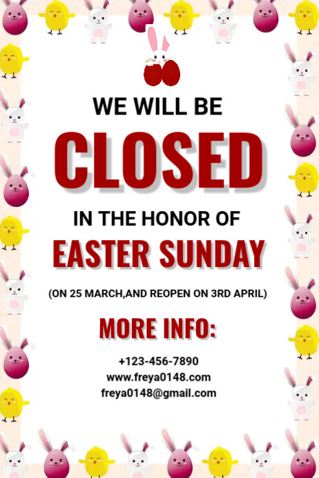 Easter Closed Template PosterMyWall
