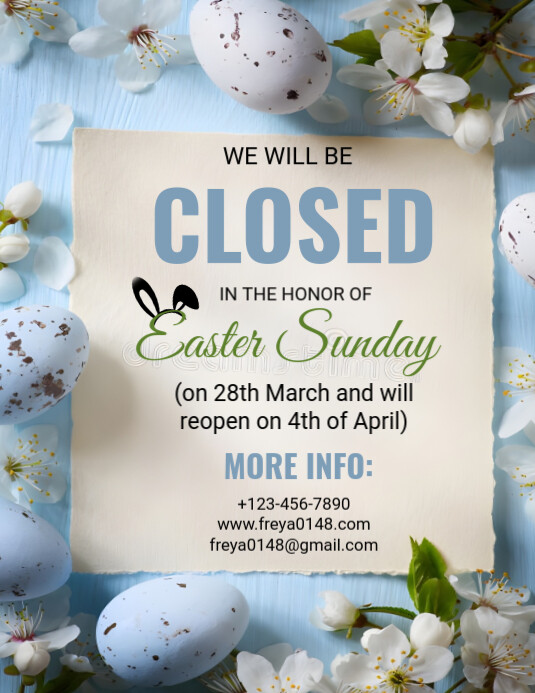 Copy of Easter Closed Flyer (us Letter) | PosterMyWall