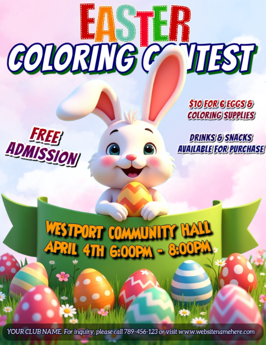 Easter Coloring Contest Flyer Modelo | PosterMyWall